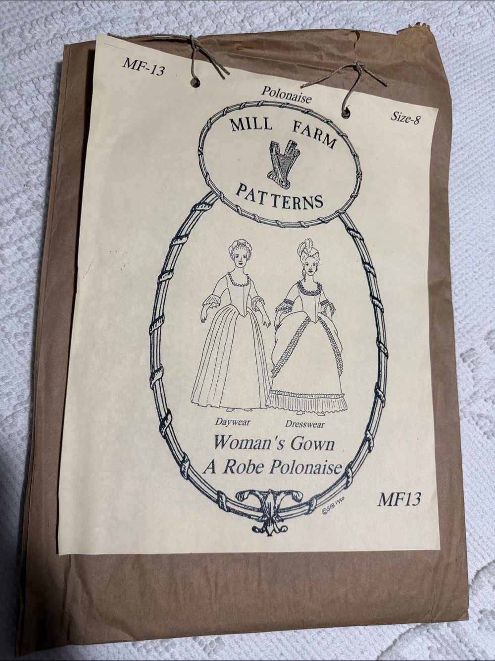 Mill Farm Patterns Woman's Gown Polonaise Sewing Pattern - size 8